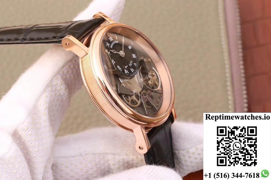 Breguet Tradition 7027 7027Br/R9/9V6 Rose Gold Grey Skeleton Dial-Rep Time Watches