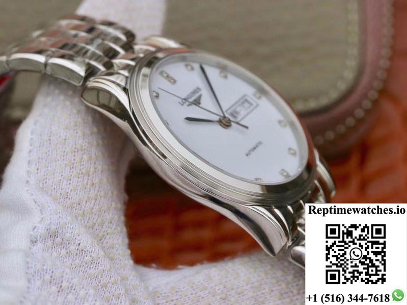 Longines Flagship Double Calendar L4.899.4.12.602 Gk Factory White Dial-Rep Time Watches
