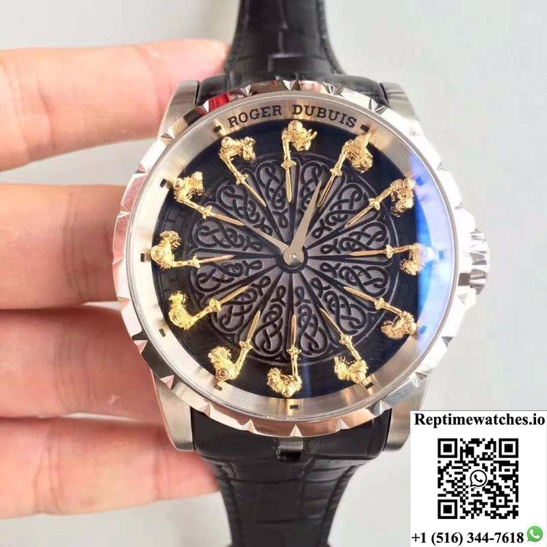 Roger Dubuis Excalibur Knights Of The Round Table Ii Rddbex0495 Black Dial-Rep Time Watches