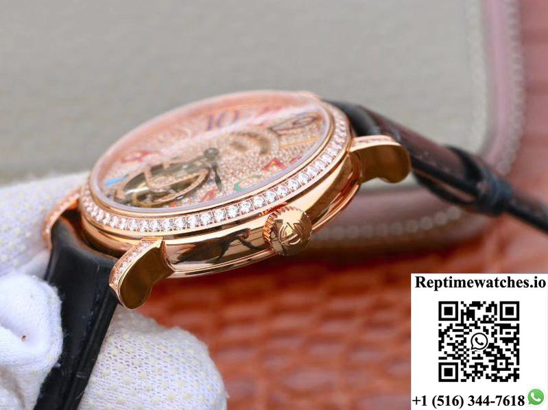 Franck Muller Round Color Dreams Tourbillon 18K Rose Gold Diamond Dial-Rep Time Watches