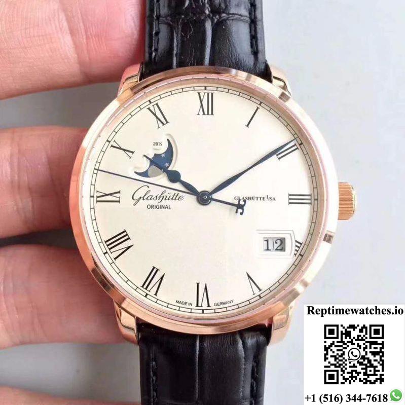 Glashutte Senator Panorama Date Moon Phase 100-04-32-15-04 Gf Factory White Dial-Rep Time Watches