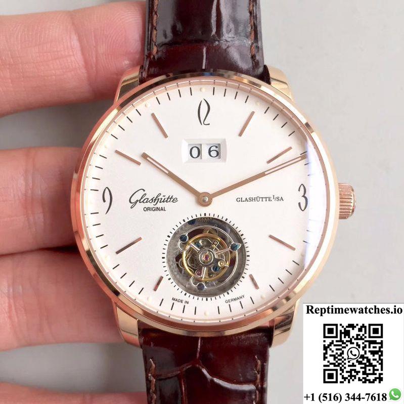 Glashutte Original Senator Excellence Tourbillon White Dial-Rep Time Watches