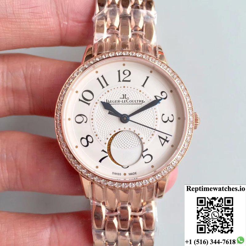 Jaeger-Lecoultre Rendez-Vous 3612420 Rose Gold Case White Dial-Rep Time Watches