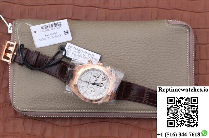 Vacheron Constantin Overseas Chronograph 5500V/000R-B074 8F Factory Silver Dial-Rep Time Watches