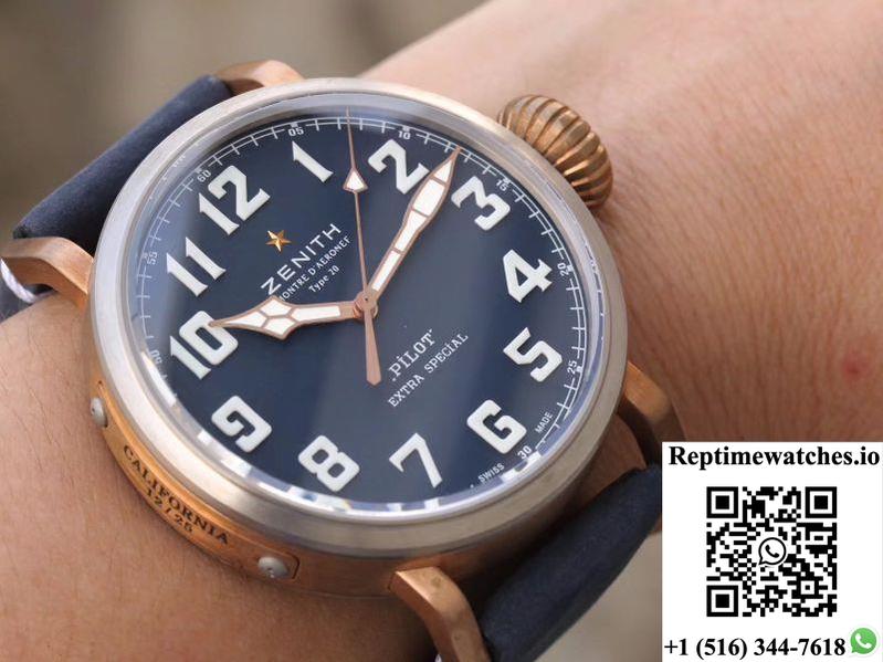 Zenith Pilot Type 20 Extra Special 29.2430.679.21.C753 Xf Factory Blue Dial-Rep Time Watches