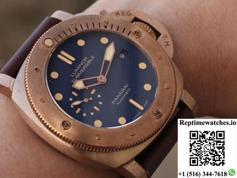 Panerai Luminor Submersible 1950 3 Days Automatic Bronzo Pam671 Vs Factory V2 Blue Dial-Rep Time Watches