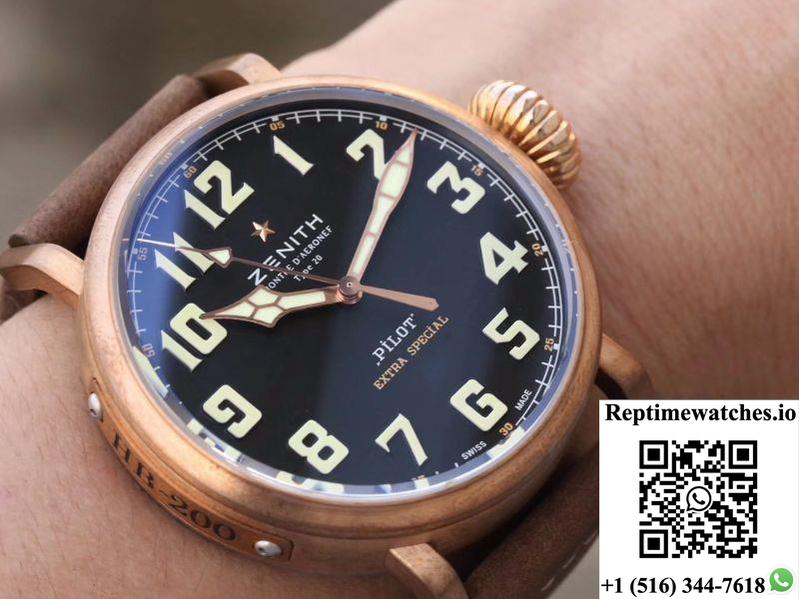 Zenith Pilot Type 20 Extra Special Bronze 29.2430.679.21.C753 Xf Factory Black Dial-Rep Time Watches