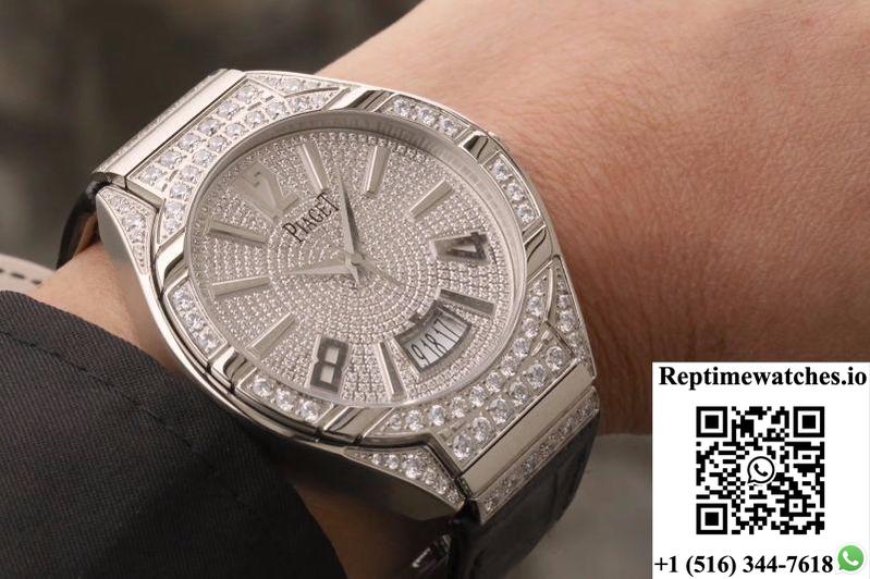 Piaget Polo Mks Factory Stainless Steel Case Diamond Dial-Rep Time Watches