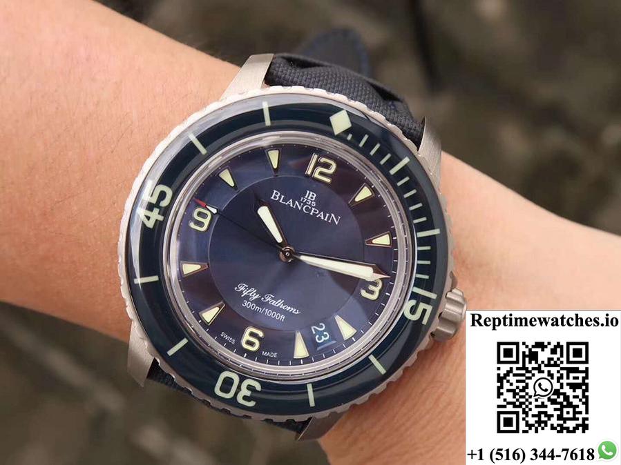 Blancpain Fifty Fathoms 5015-12B40-O52 Zf Factory Blue Dial-Rep Time Watches
