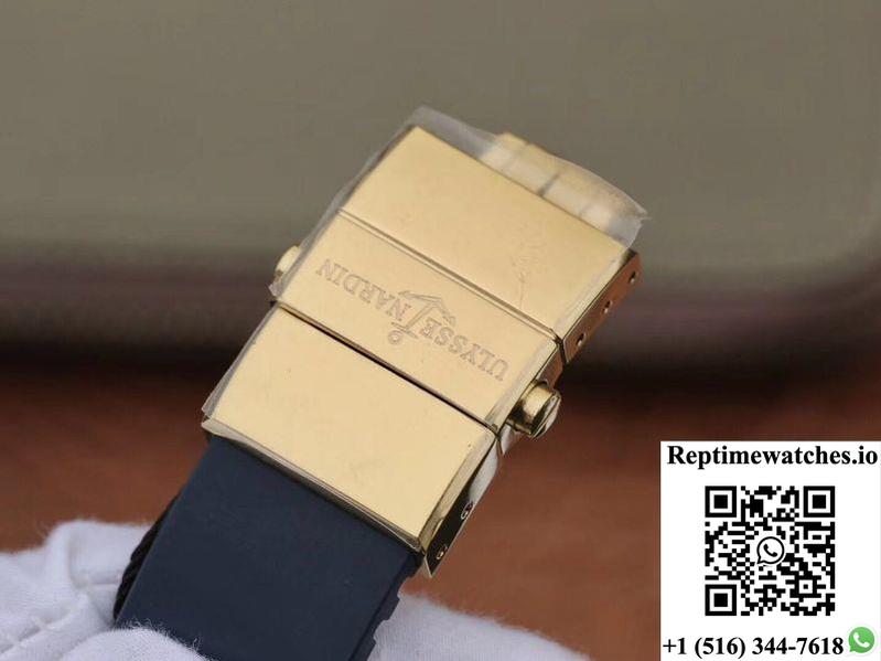 Ulysse Nardin El Toro 322-00-3/Bq All Working Gmt Calendar 18K Yellow Gold Blue Dial-Rep Time Watches