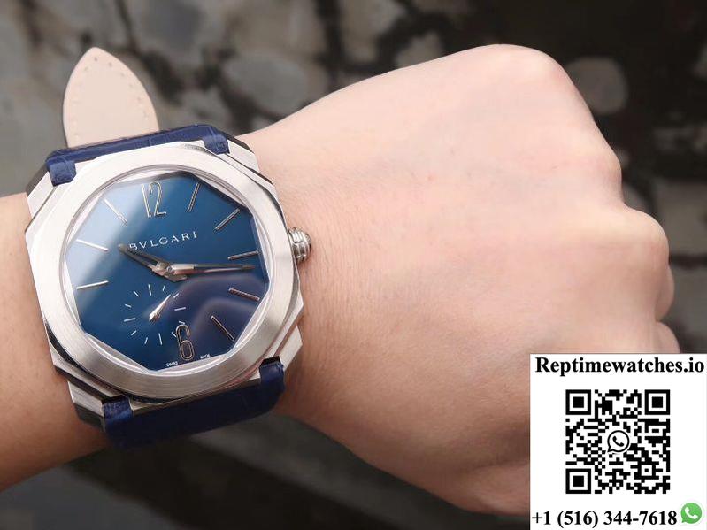 Bvlgari Octo Finissimo Extra Thin Automatic 103035 Blue Dial-Rep Time Watches