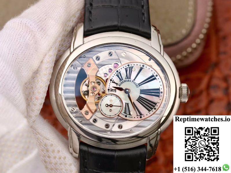 Audemars Piguet Millenary 4101 15350St.00.D002Cr.02 V9 Factory Skeleton Dial-Rep Time Watches