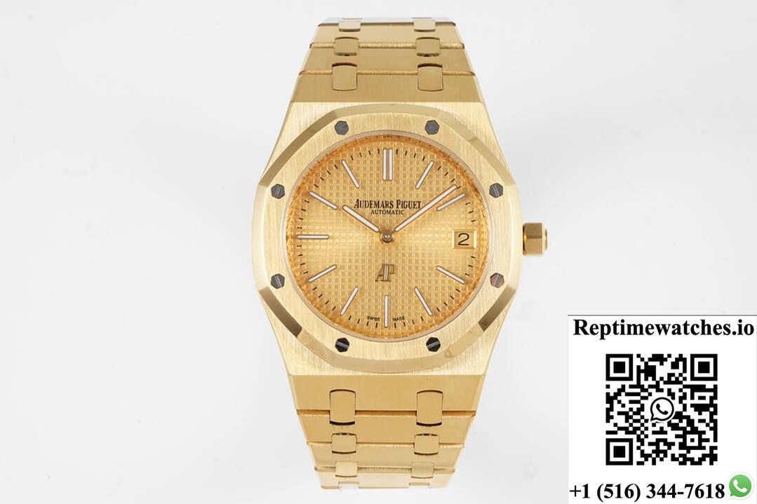 Audemars Piguet Royal Oak 15202Ba.Oo.1240Ba.02 Kz Factory Gold Dial-Rep Time Watches