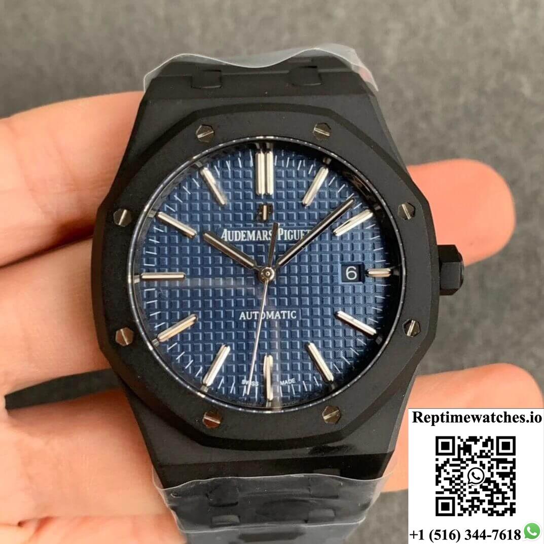 Audemars Piguet Royal Oak 15400 Dlc Version Zf Factory Frosted Blue Dial-Rep Time Watches