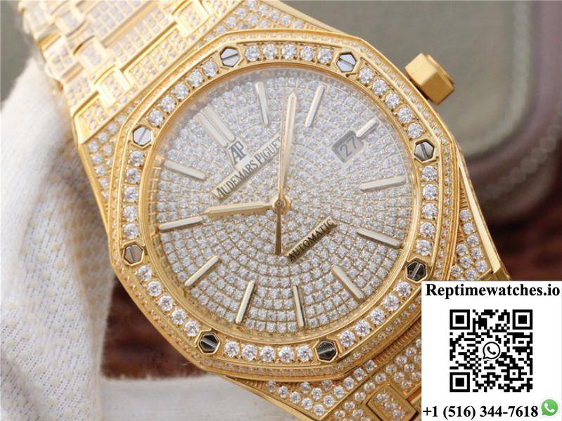 Audemars Piguet Royal Oak 15400.Or01 Diamonds Dial-Rep Time Watches