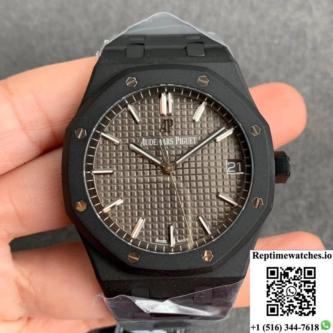 Audemars Piguet Royal Oak 15500 Dlc Version Zf Factory Frosted Grey Dial-Rep Time Watches