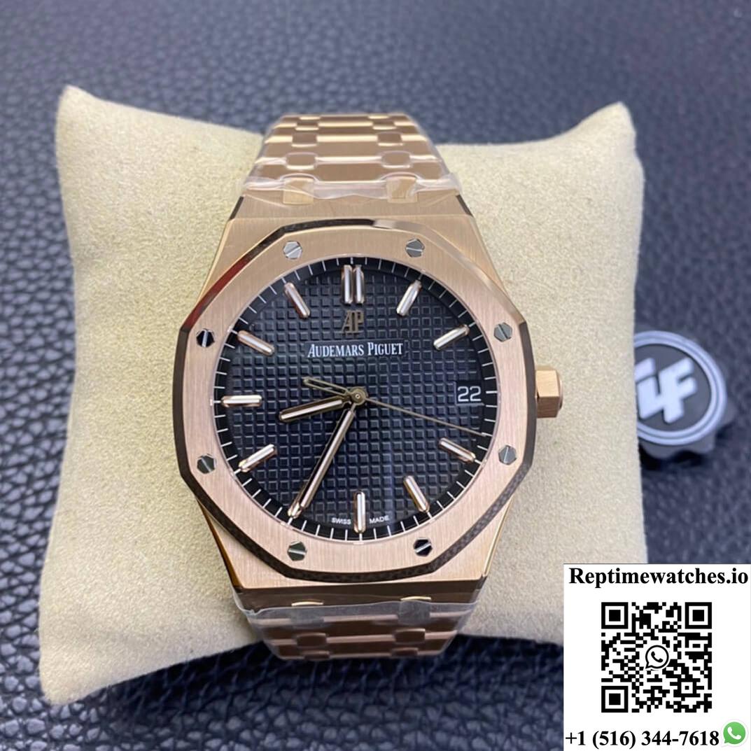 Audemars Piguet Royal Oak 15500Or.Oo.1220Or.01 Zf Factory Rose Gold Version Black Dial-Rep Time Watches