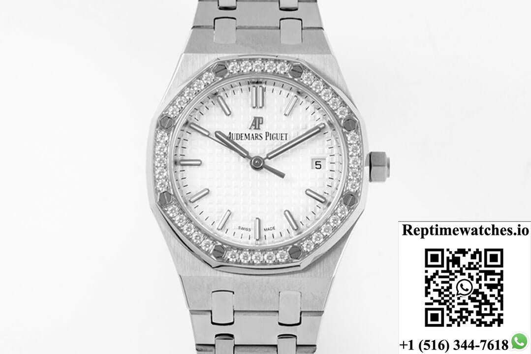 Audemars Piguet Royal Oak 77350St 8F Factory Diamond-Set Bezel-Rep Time Watches