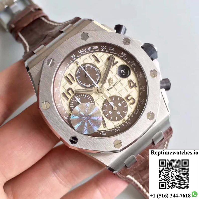 Audemars Piguet Royal Oak Offshore 26470St.Oo.A801Cr.01 Jf Factory V2 Beige Dial-Rep Time Watches