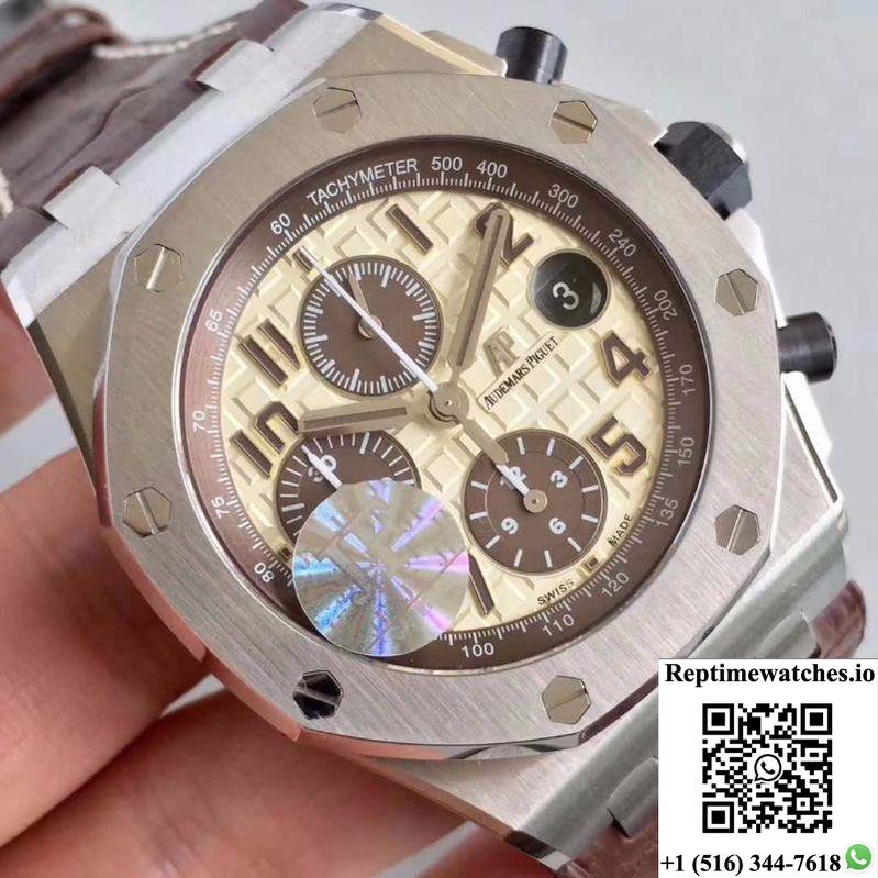 Audemars Piguet Royal Oak Offshore 26470St.Oo.A801Cr.01 Jf Factory V2 Beige Dial-Rep Time Watches
