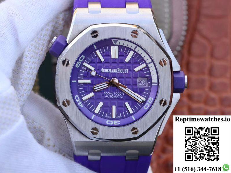 Audemars Piguet Royal Oak Offshore Diver 15710St.Oo.A077Ca.01 Purple Dial-Rep Time Watches