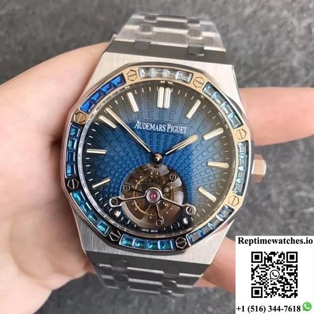 Audemars Piguet Royal Oak Tourbillon 26521Pt.Yy.1220Pt.01 R8 Factory Smoky Blue Dial-Rep Time Watches