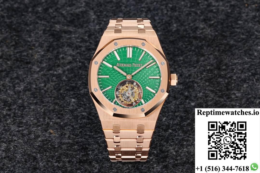 Audemars Piguet Royal Oak Tourbillon 26533Or.Oo.1220Or.01 R8 Factory Green Dial-Rep Time Watches