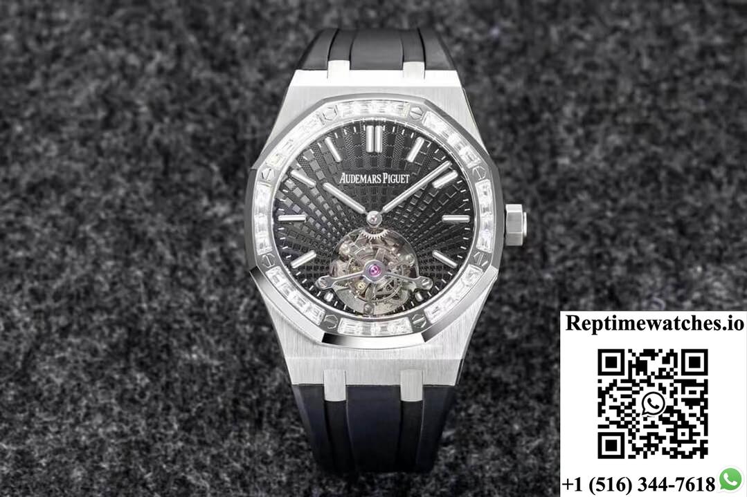 Audemars Piguet Royal Oak Tourbillon R8 Factory V3 Black Rubber Strap-Rep Time Watches