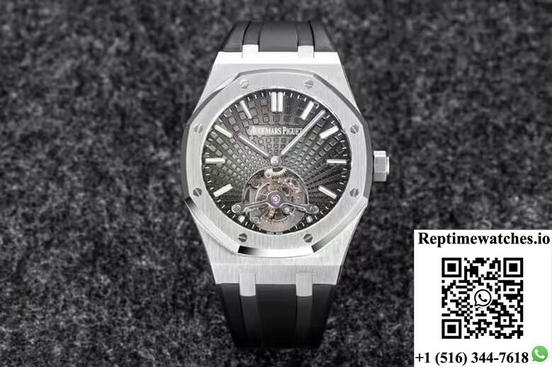 Audemars Piguet Royal Oak Tourbillon R8 Factory V3 Black Strap-Rep Time Watches