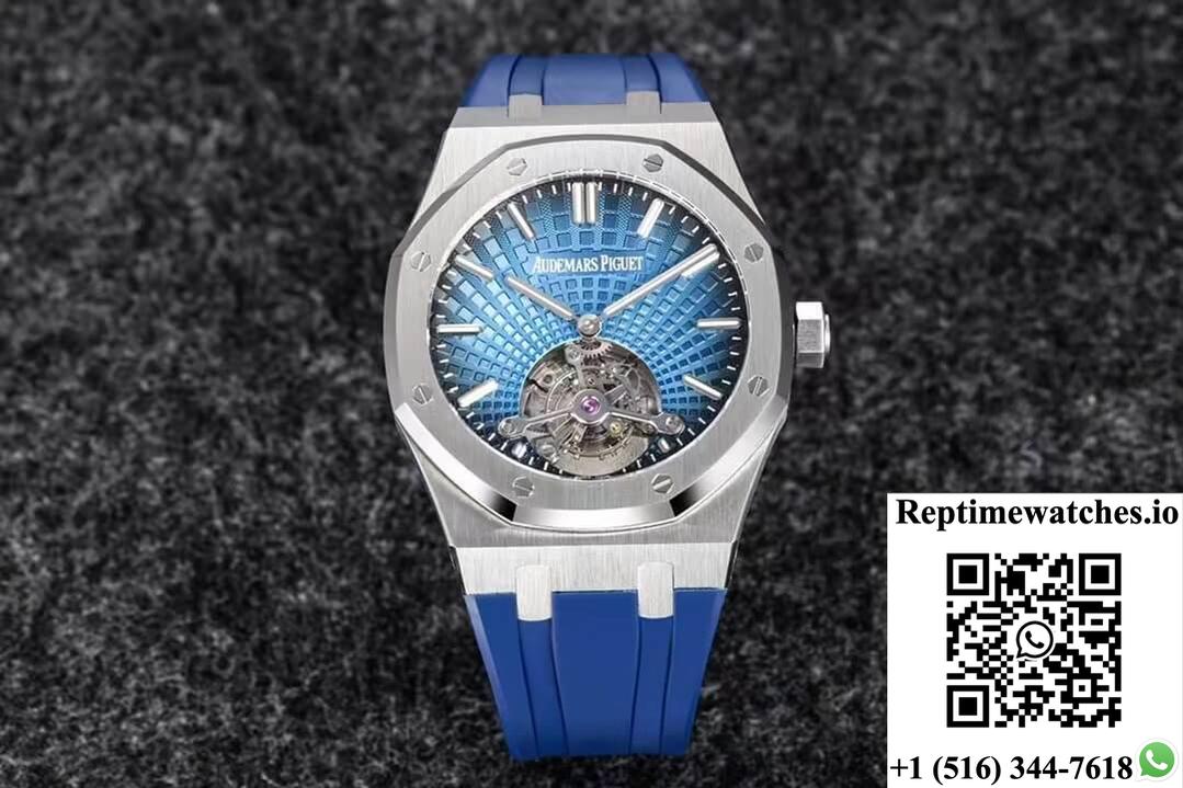 Audemars Piguet Royal Oak Tourbillon R8 Factory V3 Blue Strap-Rep Time Watches