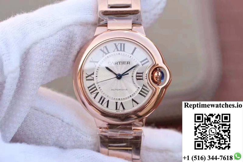 Ballon Bleu De Cartier Ladies 33Mm W6920068 V9 Factory White Textured Dial-Rep Time Watches