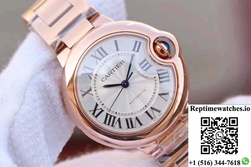 Ballon Bleu De Cartier Ladies 33Mm W6920068 V9 Factory White Textured Dial-Rep Time Watches