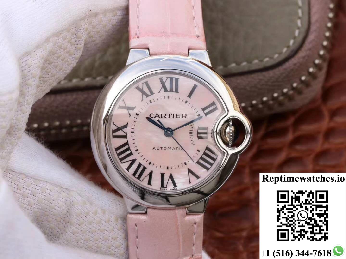 Ballon Bleu De Cartier Ladies 33Mm Wsbb0002 V6 Factory Pink Dial-Rep Time Watches