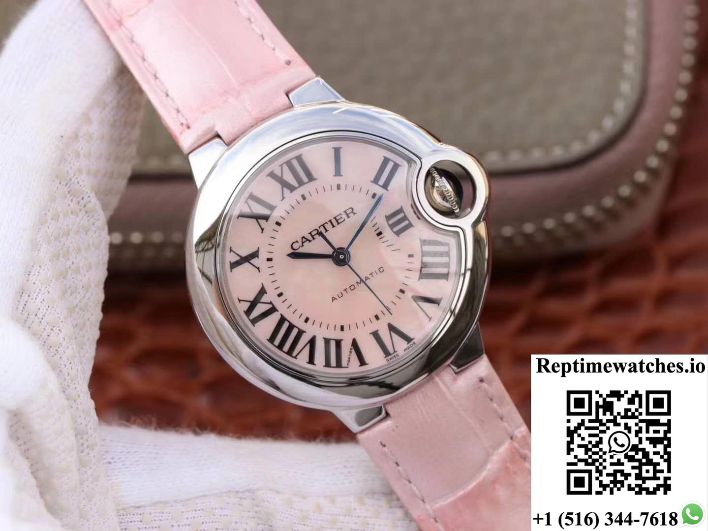 Ballon Bleu De Cartier Ladies 33Mm Wsbb0002 V6 Factory Pink Dial-Rep Time Watches