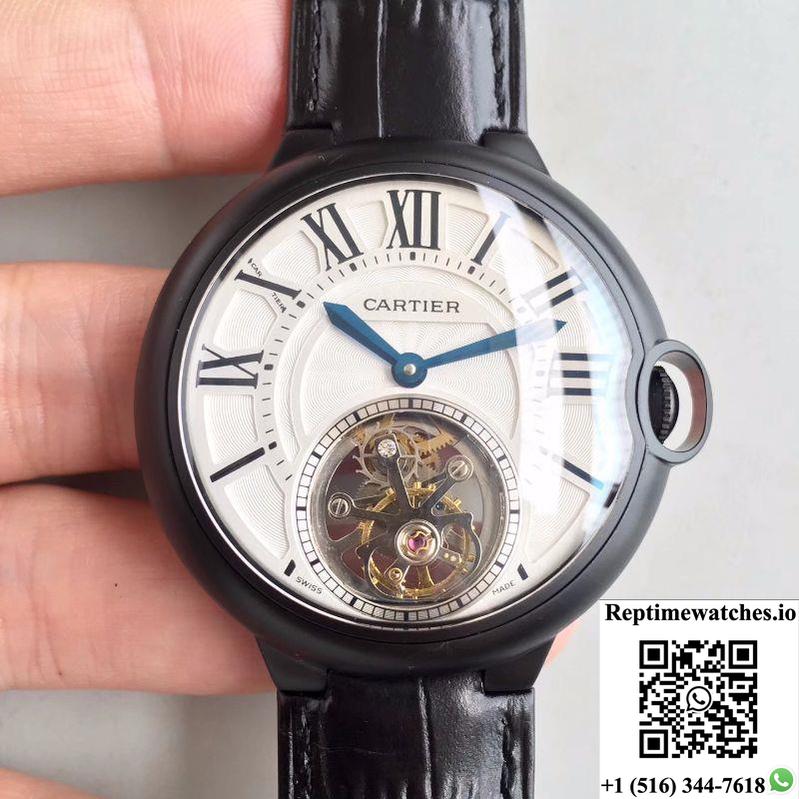 Ballon Bleu De Cartier Tourbillon White Dial-Rep Time Watches
