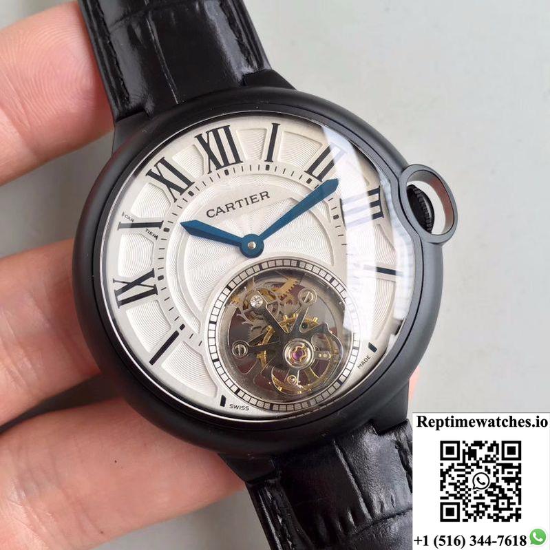 Ballon Bleu De Cartier Tourbillon White Dial-Rep Time Watches