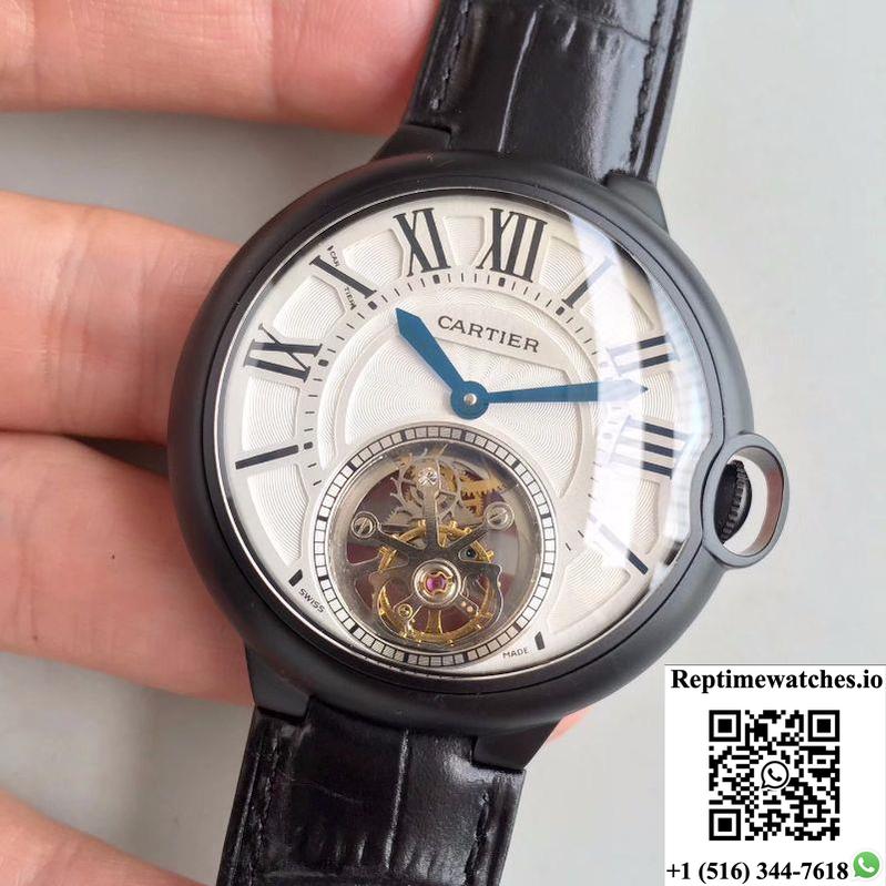 Ballon Bleu De Cartier Tourbillon White Dial-Rep Time Watches