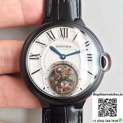 Ballon Bleu De Cartier Tourbillon White Dial-Rep Time Watches