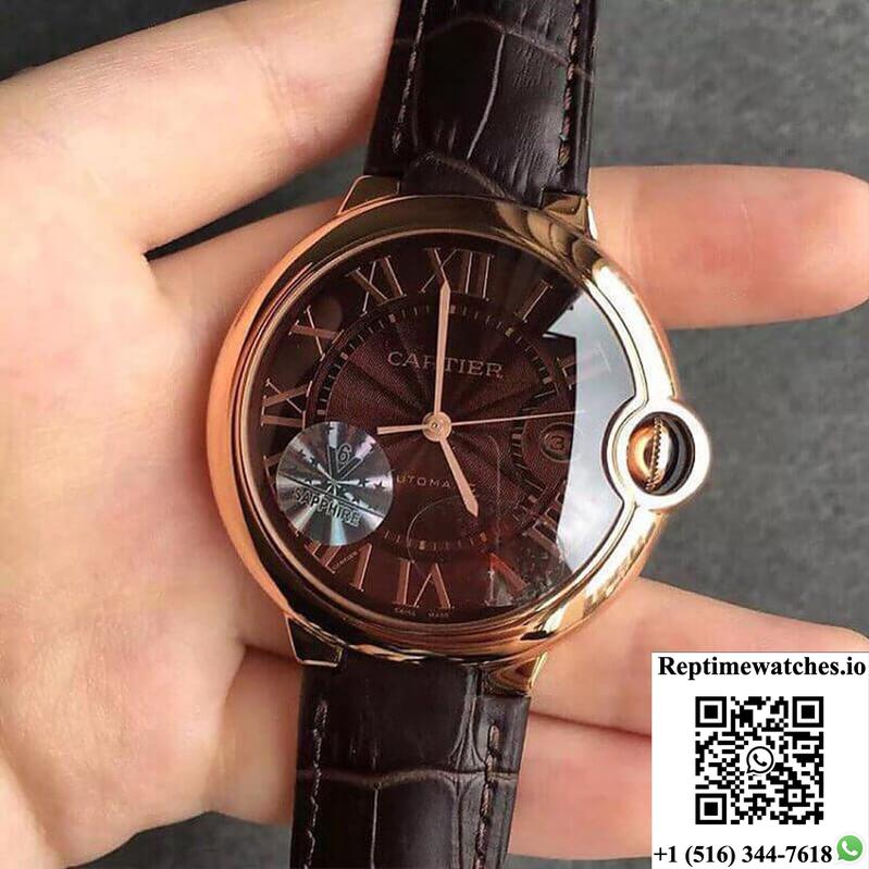 Ballon Bleu De Cartier W6920037 V6 Factory Chocolate Color Dial-Rep Time Watches