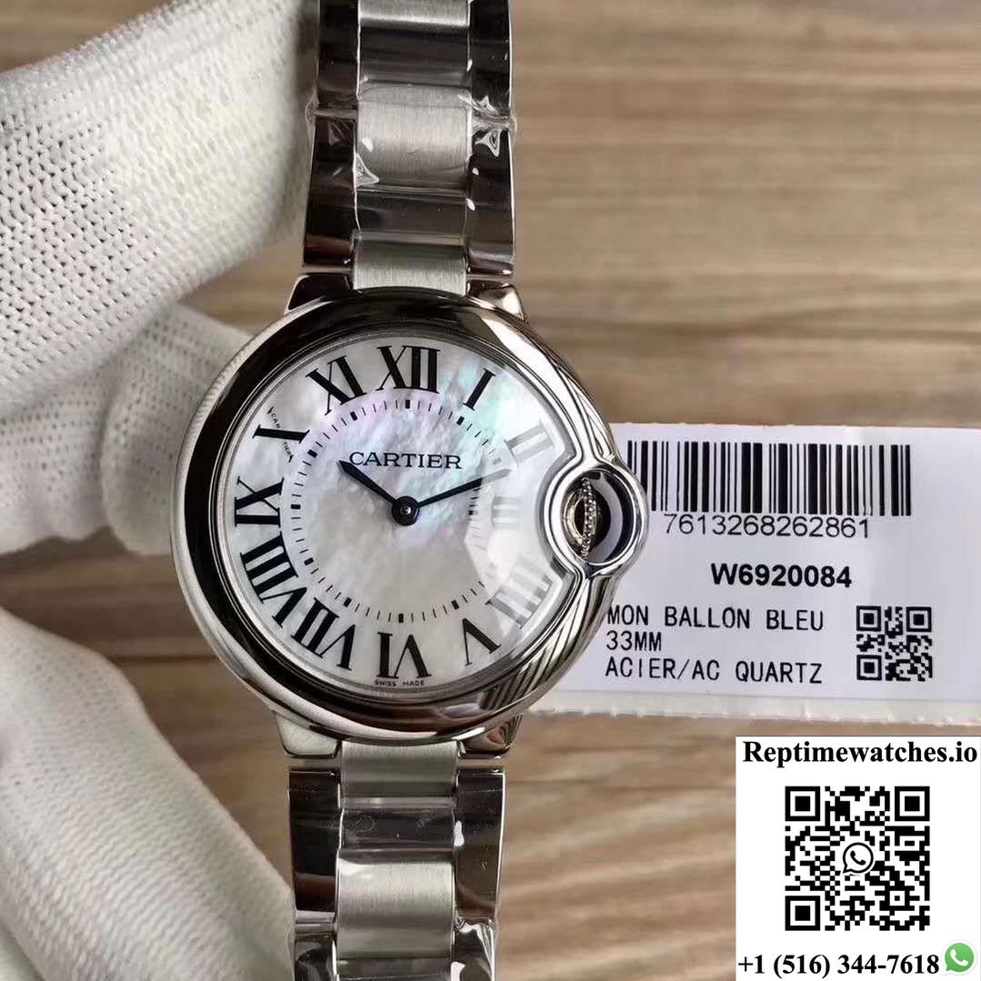 Ballon Bleu De Cartier W6920084 33Mm V6 Factory Silver Dial-Rep Time Watches