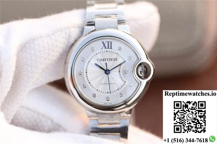 Ballon Bleu De Cartier We902074 V6 Factory Diamond Silverr Dial-Rep Time Watches