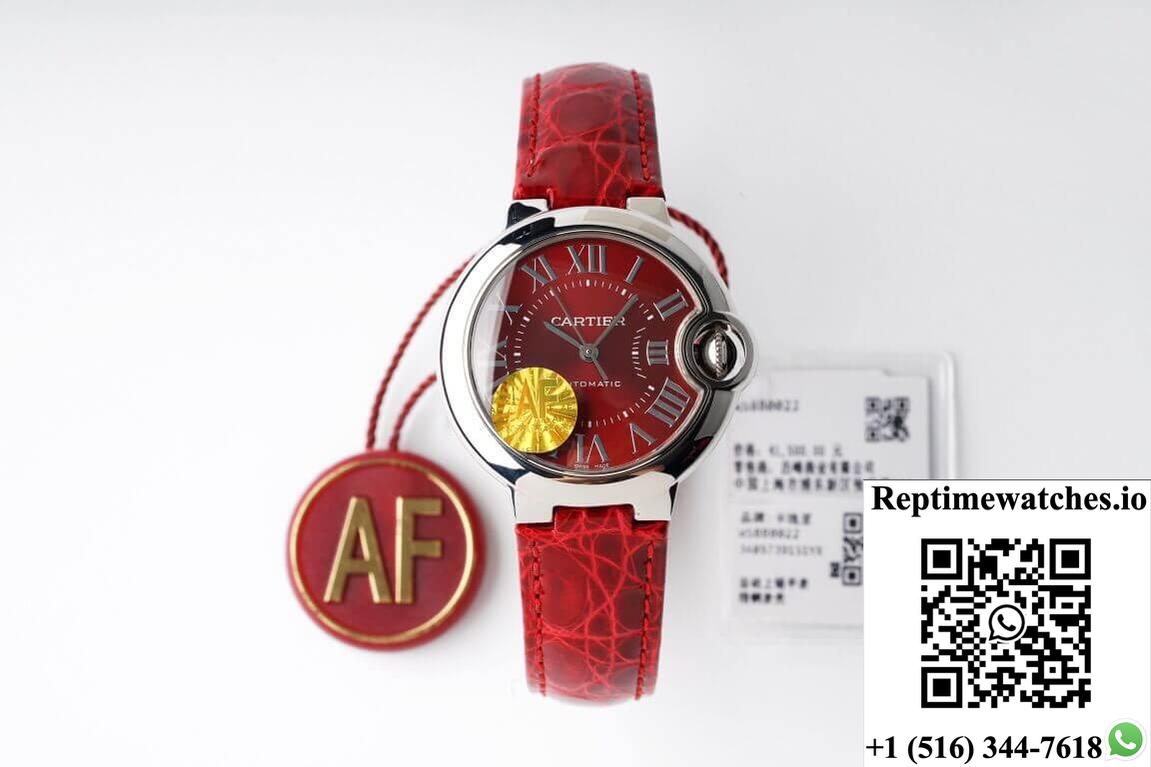 Ballon Bleu De Cartier Wsbb0022 33Mm Af Factory Red Strap-Rep Time Watches