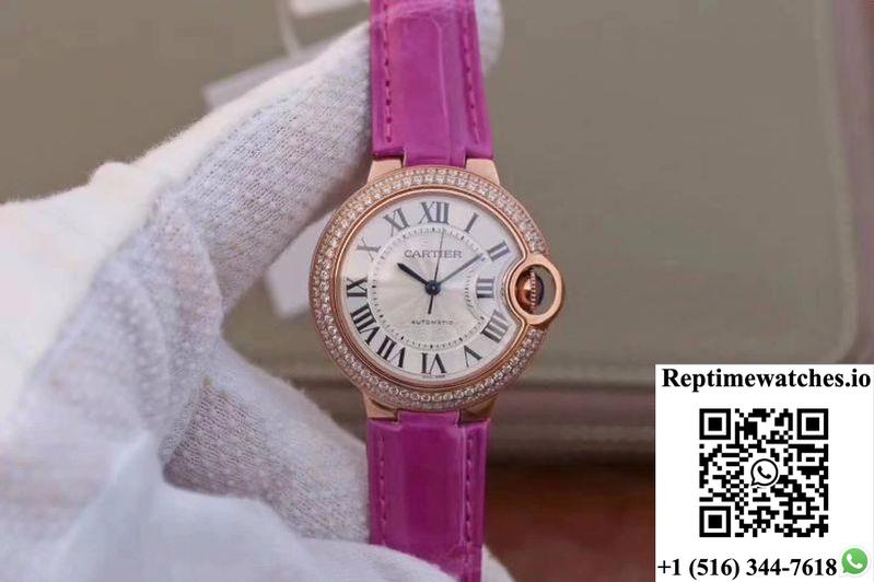 Cartier Ballon Bleu 36Mm Rose Gold V9 Factory Silver Dial-Rep Time Watches