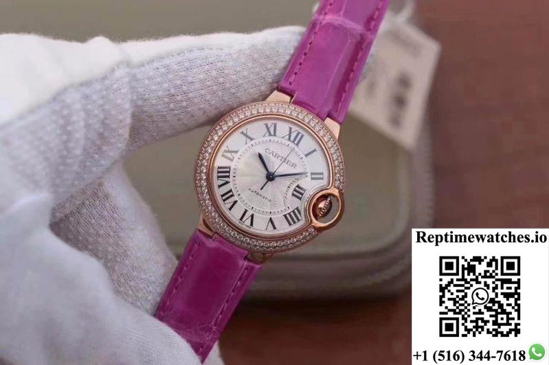 Cartier Ballon Bleu 36Mm Rose Gold V9 Factory Silver Dial-Rep Time Watches