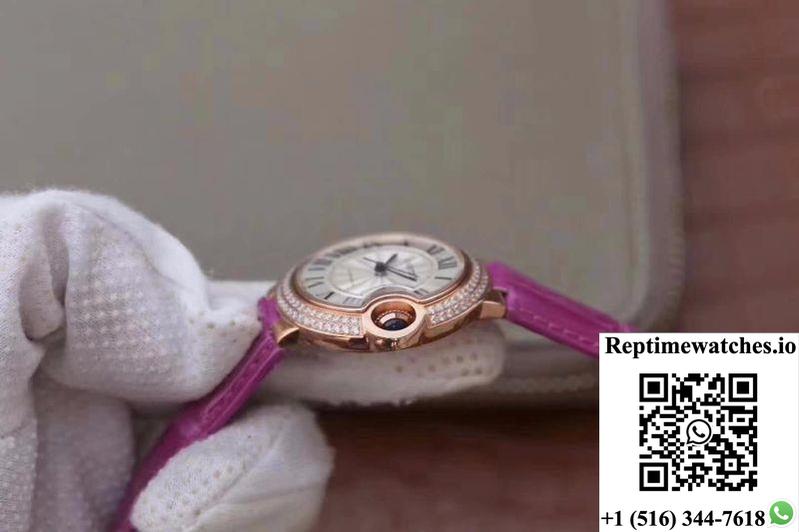 Cartier Ballon Bleu 36Mm Rose Gold V9 Factory Silver Dial-Rep Time Watches