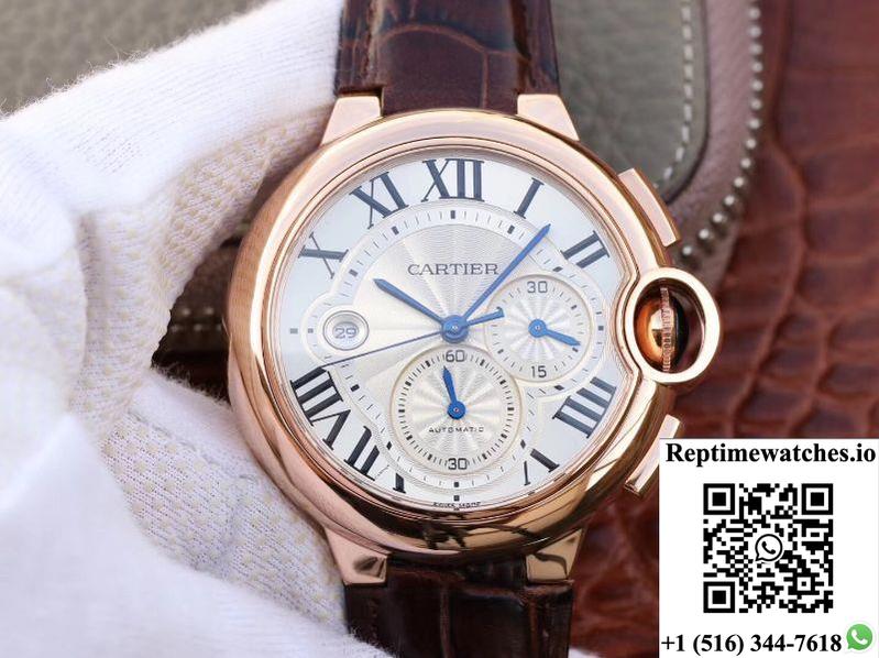 Cartier Ballon Bleu Chronograph W6920074 Zf Factory Silver Dial-Rep Time Watches