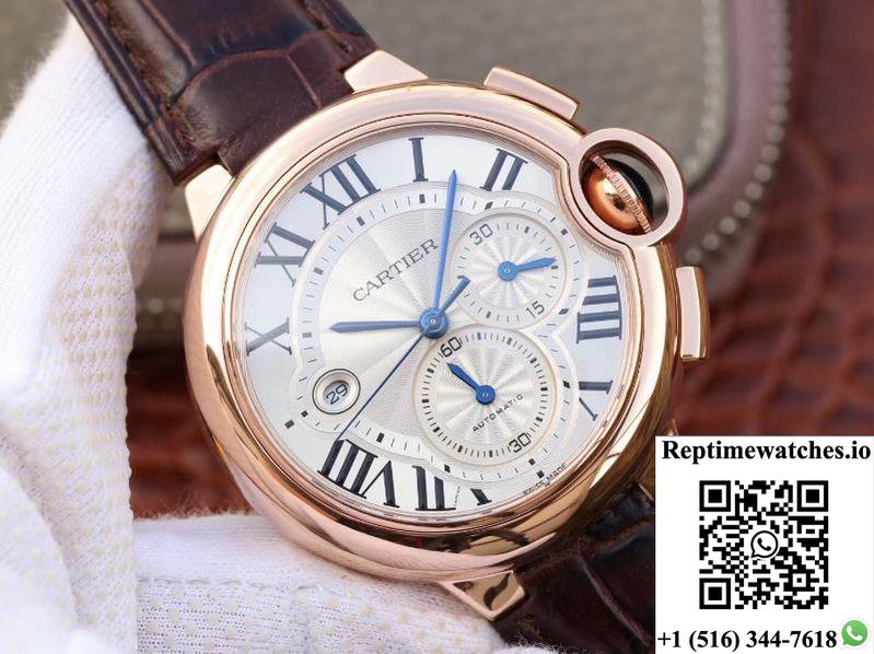 Cartier Ballon Bleu Chronograph W6920074 Zf Factory Silver Dial-Rep Time Watches