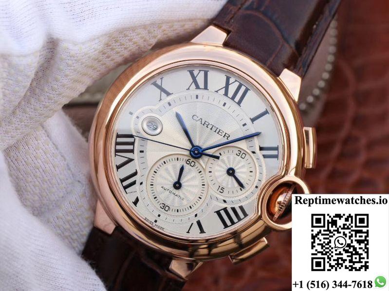 Cartier Ballon Bleu Chronograph W6920074 Zf Factory Silver Dial-Rep Time Watches