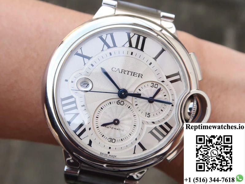 Cartier Ballon Bleu Chronograph W6920076 Zf Factory Silver Dial-Rep Time Watches
