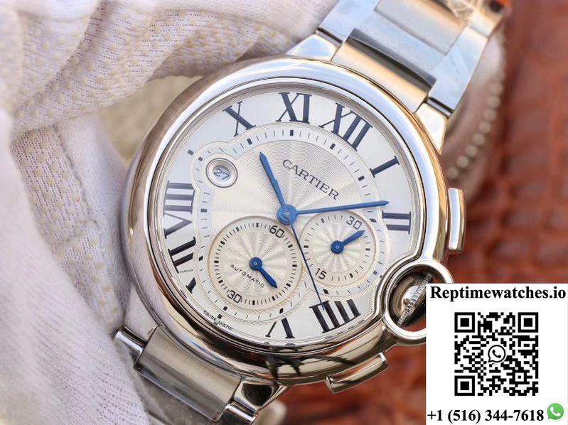 Cartier Ballon Bleu Chronograph W6920076 Zf Factory Silver Dial-Rep Time Watches